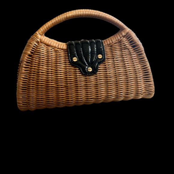 Designer Vintage Wicker Handbag - Picture 3 of 3